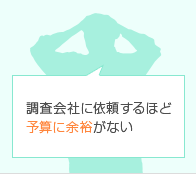 調査会社に依頼するほど予算に余裕がない